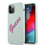 Guess iPhone 12 Pro Max Cover Vintage Silikone Lyseblå