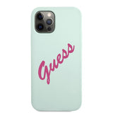 Guess iPhone 12 Pro Max Cover Vintage Silikone Lyseblå