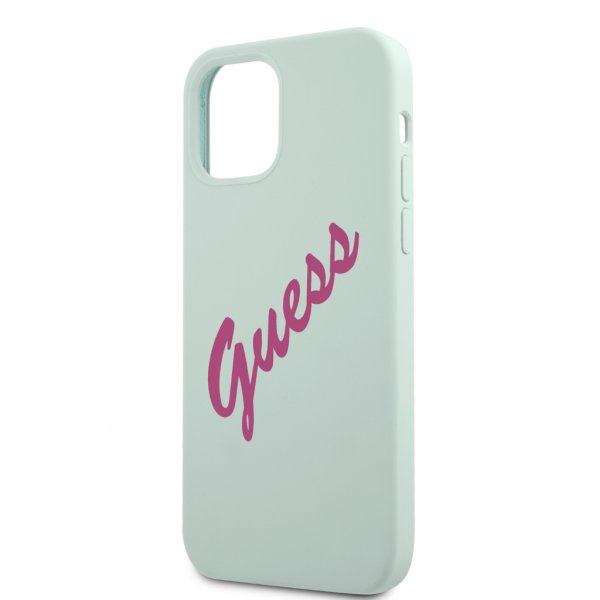 Guess iPhone 12 Pro Max Cover Vintage Silikone Lyseblå