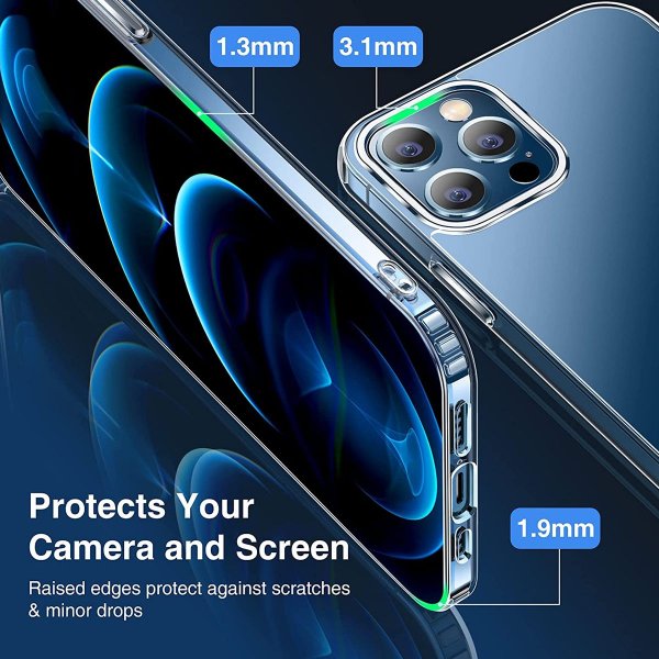 iPhone 12 Pro Max Cover TPU MagSafe Stødsikkert Transparent