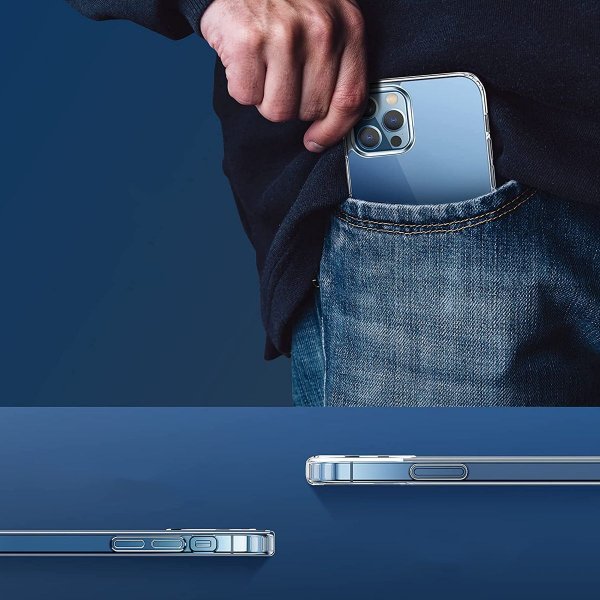 iPhone 12 Pro Max Cover TPU MagSafe Stødsikkert Transparent