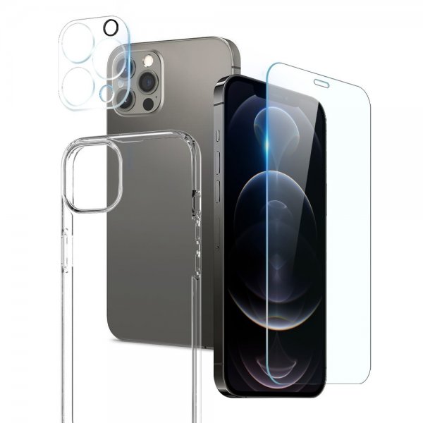 Northjo iPhone 12 Pro Cover med Skærmbeskyttelse og Kamerabeskyttelse 3-i-1