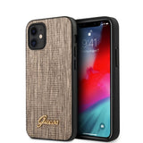 Guess iPhone 12 Mini Cover Lizard Guld