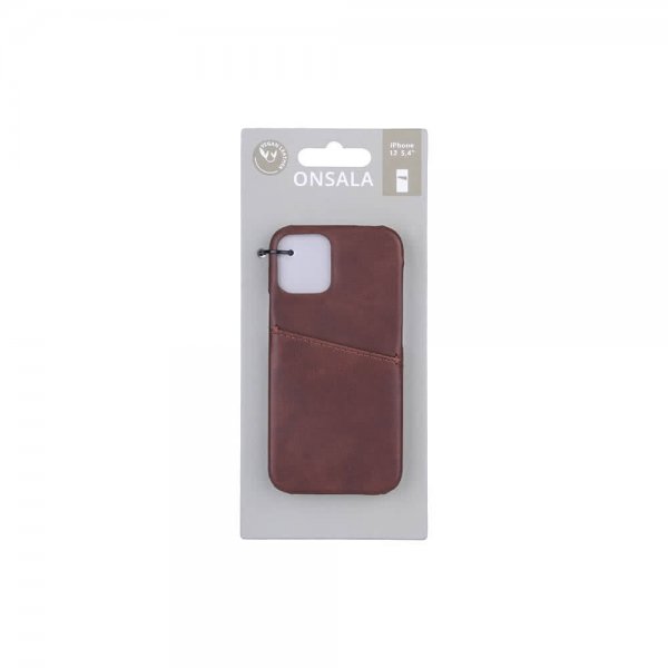 Onsala iPhone 12 Mini Cover med Kreditkortholder Brun