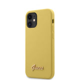Guess iPhone 12 Mini Cover Metal Logo Gul