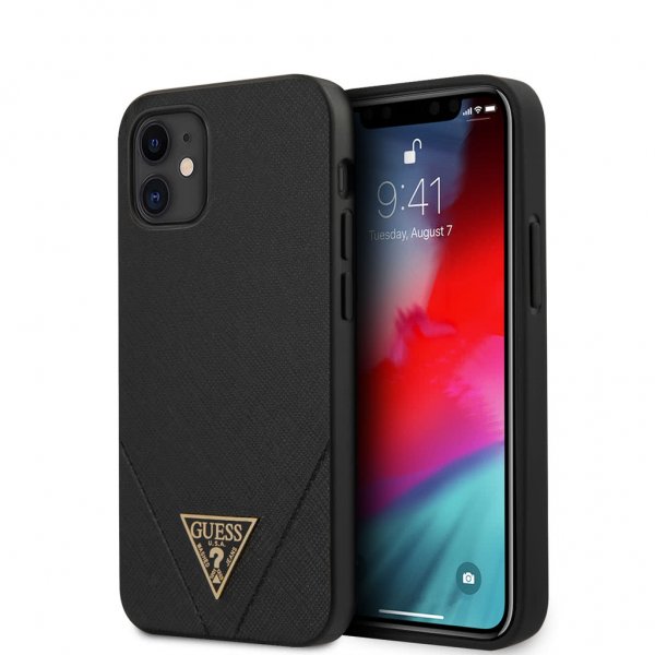 Guess iPhone 12 Mini Cover Saffiano V Stitch Sort
