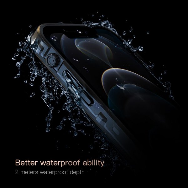 Redpepper iPhone 12 Cover Vandafvisende IP68 Sort