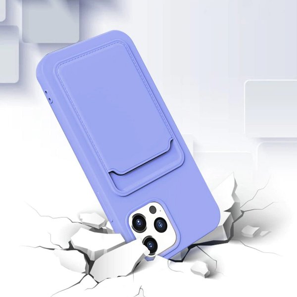 iPhone 12/iPhone 12 Pro Cover Kortholder Lilla