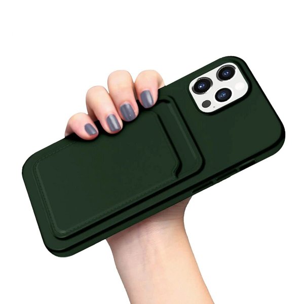 iPhone 12/iPhone 12 Pro Cover Kortholder Grøn