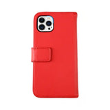 Rvelon iPhone 12/iPhone 12 Pro Etui Ægte læder Kortrum Rød