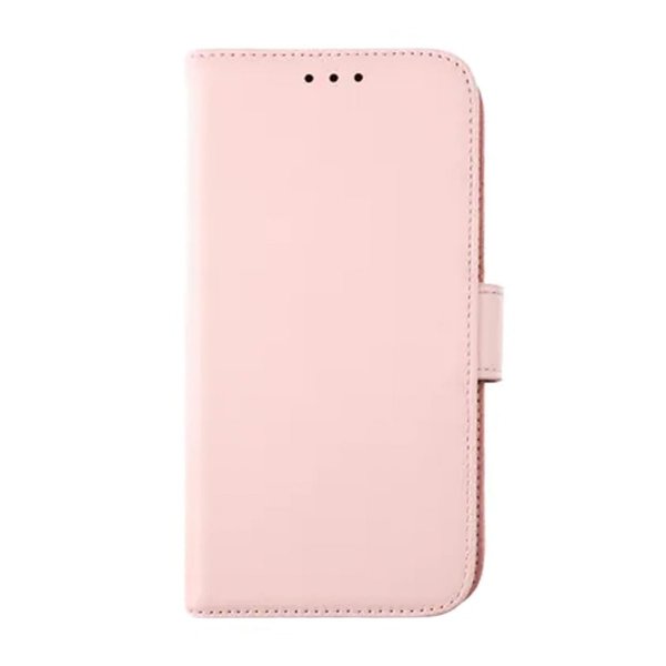 Rvelon iPhone 12/iPhone 12 Pro Etui Ægte læder Kortrum Rosa