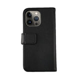Rvelon iPhone 12/iPhone 12 Pro Etui Ægte læder Kortlomme Sort