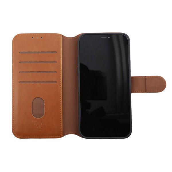 Rvelon iPhone 12/iPhone 12 Pro Etui Magnetisk Aftageligt Cover Brun