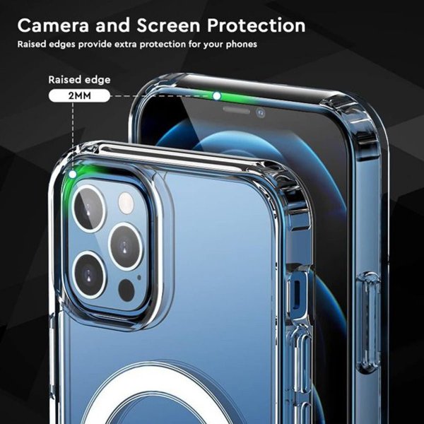 Rvelon iPhone 12/iPhone 12 Pro Skal TPU MagSafe Transparent