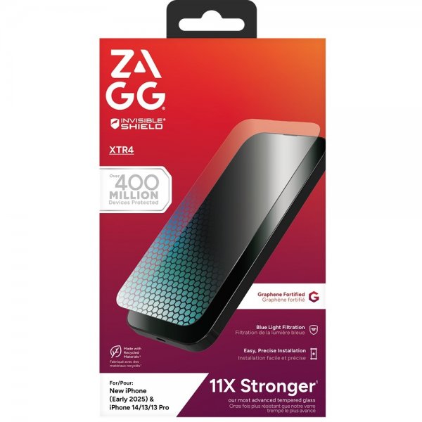 ZAGG InvisibleShield iPhone 13/13 Pro/14/16e/17e Skærmbeskyttelse Glass XTR4