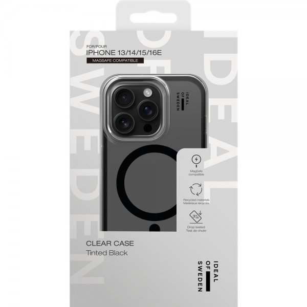 Ideal of Sweden iPhone 13/14/15/16e/17e Cover Clear Case MagSafe Tinted Black