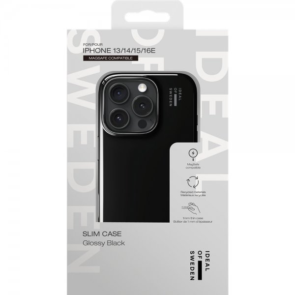 Ideal of Sweden iPhone 13/14/15/16e/17e Cover Slim Case MagSafe Glossy Black