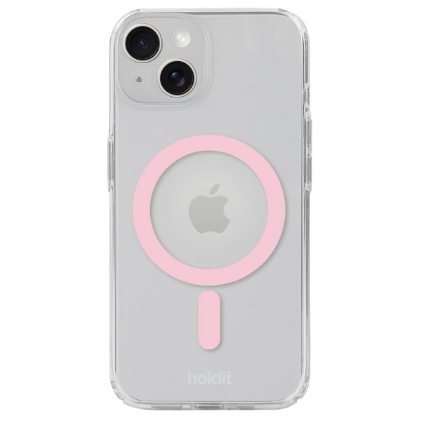 holdit iPhone 13/14/15 Skal MagSafe Cover Rosa Transparent