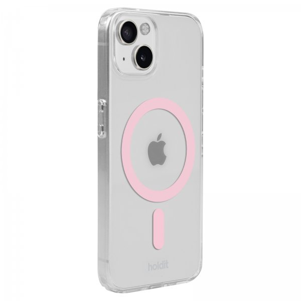 holdit iPhone 13/14/15 Skal MagSafe Cover Rosa Transparent