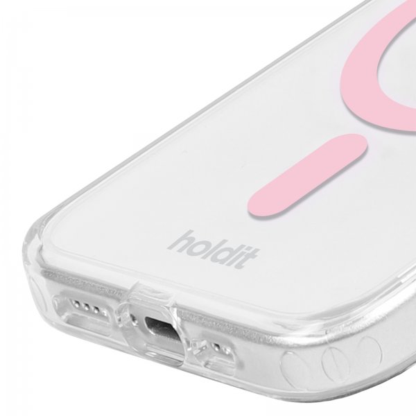 holdit iPhone 13/14/15 Skal MagSafe Cover Rosa Transparent