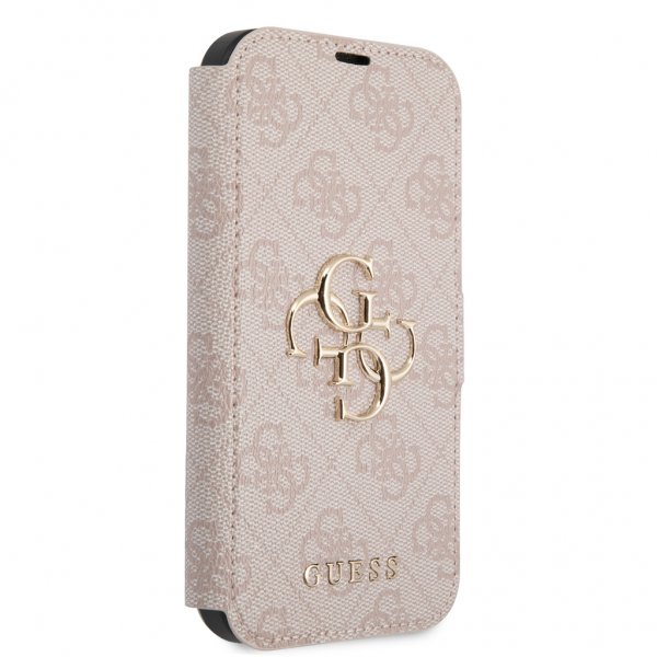 Guess iPhone 13 Cover Metal Logo Rosa