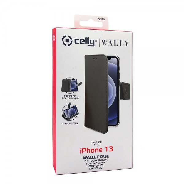 Celly iPhone 13 Etui Wally Wallet Case Sort