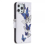 iPhone 13 Pro Cover Motiv Blå og Hvide sommerfugle
