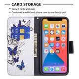 iPhone 13 Pro Cover Motiv Blå og Hvide sommerfugle