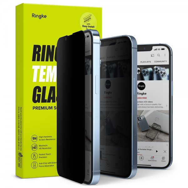 Ringke iPhone 13/iPhone 13 Pro/iPhone 14 Skærmbeskytter Privacy Glass
