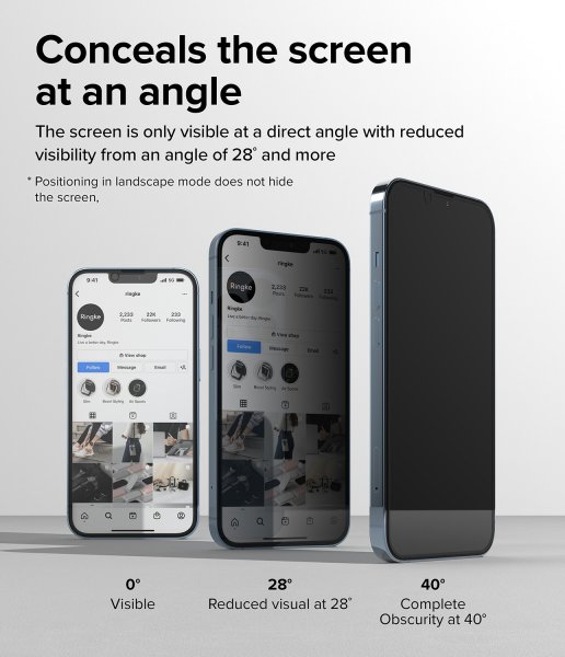 Ringke iPhone 13/iPhone 13 Pro/iPhone 14 Skærmbeskytter Privacy Glass