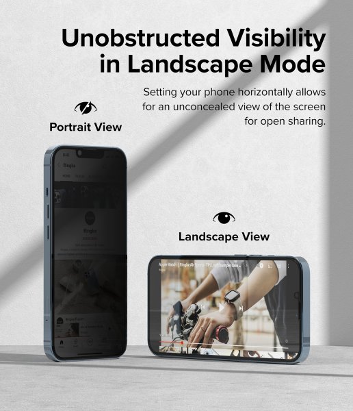 Ringke iPhone 13/iPhone 13 Pro/iPhone 14 Skærmbeskytter Privacy Glass