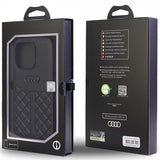 Audi iPhone 13/iPhone 13 Pro Skal Ægte Lædercover Sort