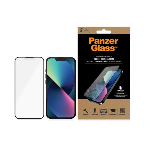 PanzerGlass iPhone 13/iPhone 13 Pro Skærmbeskyttelse Edge-to-Edge Anti-Glare