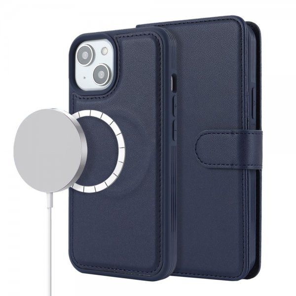 iPhone 13/iPhone 14 Etui med Aftageligt Cover MagSafe Blå