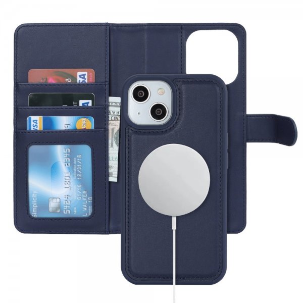 iPhone 13/iPhone 14 Etui med Aftageligt Cover MagSafe Blå