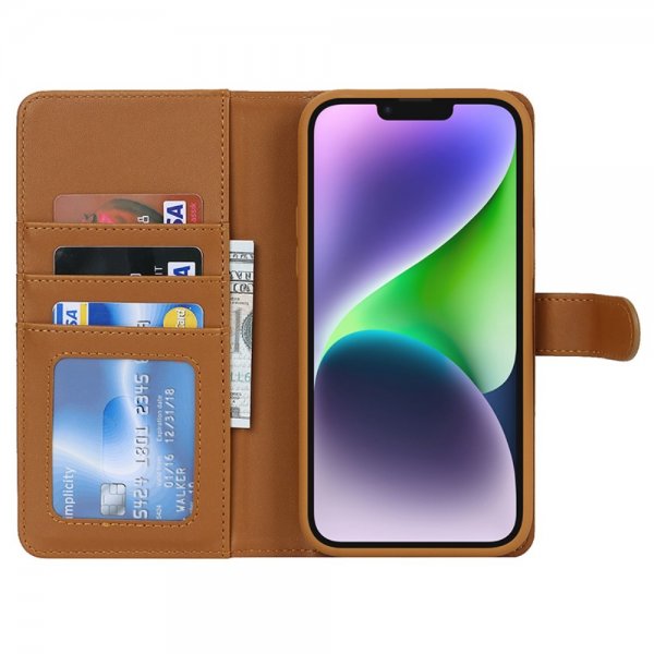 iPhone 13/iPhone 14 Cover med Aftageligt Cover MagSafe Brun