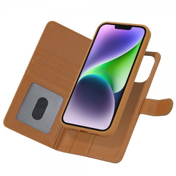 iPhone 13/iPhone 14 Cover med Aftageligt Cover MagSafe Brun