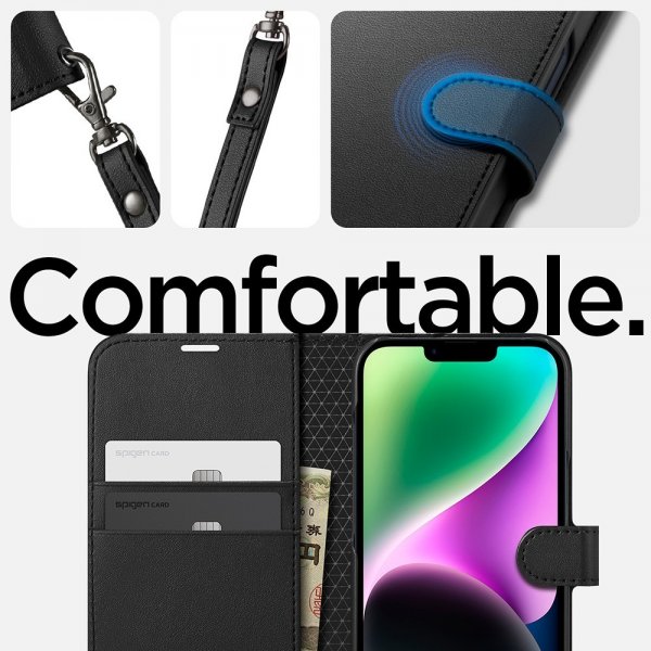 Spigen iPhone 13/iPhone 14 Cover Wallet S Sort
