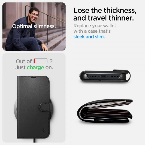Spigen iPhone 13/iPhone 14 Cover Wallet S Sort