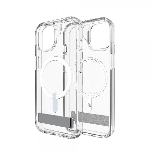 ZAGG iPhone 13/iPhone 14/iPhone 15 Cover Crystal Palace Snap Kickstand Clear