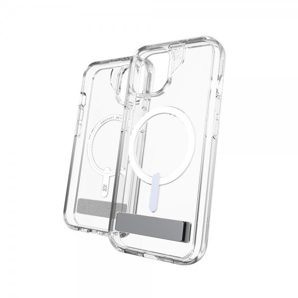 ZAGG iPhone 13/iPhone 14/iPhone 15 Cover Crystal Palace Snap Kickstand Clear