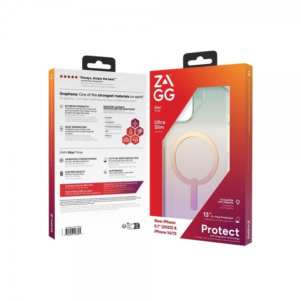 ZAGG iPhone 13/iPhone 14/iPhone 15 Cover Milan Snap Iridescent