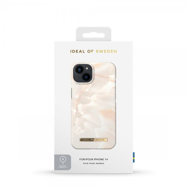 Ideal of Sweden iPhone 13/iPhone 14 Cover Fashion Case MagSafe Rose Pearl Marble