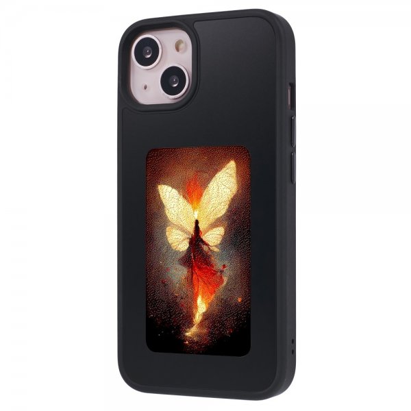 iPhone 13/iPhone 14 Cover med Indbygget Display E Ink Case Sort