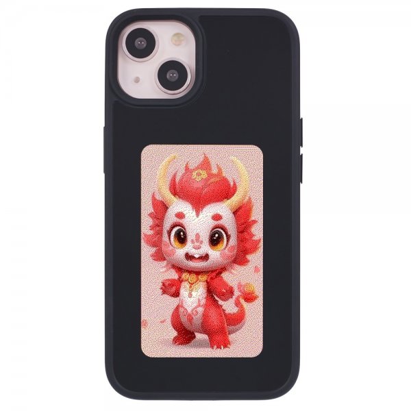 iPhone 13/iPhone 14 Cover med Indbygget Display E Ink Case Sort