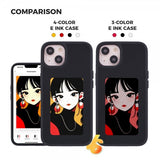 iPhone 13/iPhone 14 Cover med Indbygget Display E Ink Case Sort