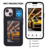 iPhone 13/iPhone 14 Cover med Indbygget Display E Ink Case Sort