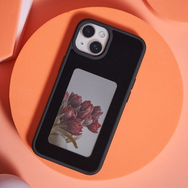iPhone 13/iPhone 14 Cover med Indbygget Display E Ink Case Sort