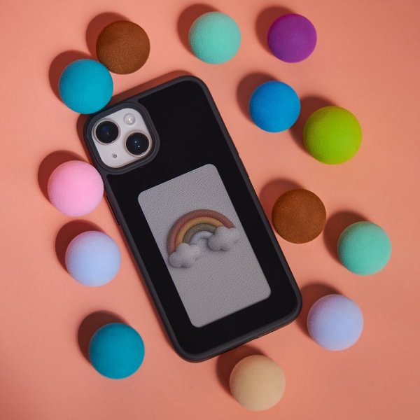 iPhone 13/iPhone 14 Cover med Indbygget Display E Ink Case Sort