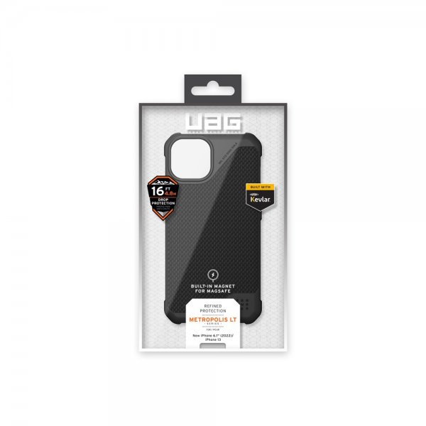 Urban Armor Gear (UAG) iPhone 13/iPhone 14 Cover Metropolis LT MagSafe Kevlar Sort